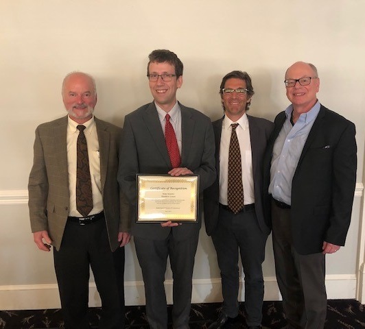 Dr. Michael Crain, State Senator Matt Lesser, Dr. David Klein, and Dr. Steve Cohen - award presentation on June 11, 2019